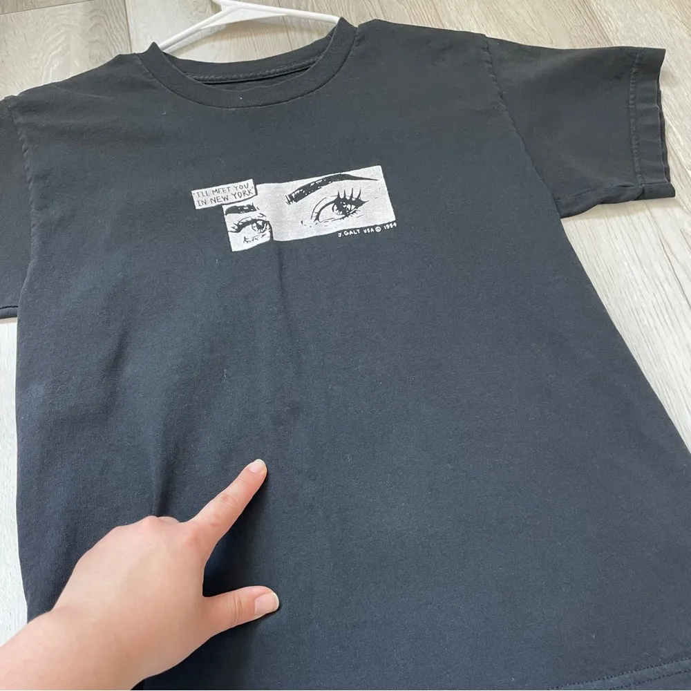 Brandy Melville Tshirt meet you in new york 1984 womens Black (one size) indie - Image 4