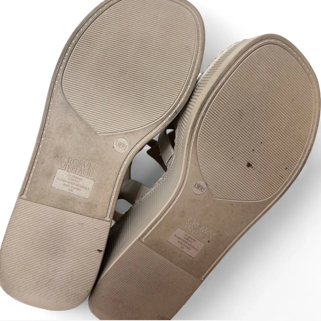 Crown Vintage Gracen Fisherman Wedge Sandals Women’s 8.5 Pearly Beige Platform - Image 6