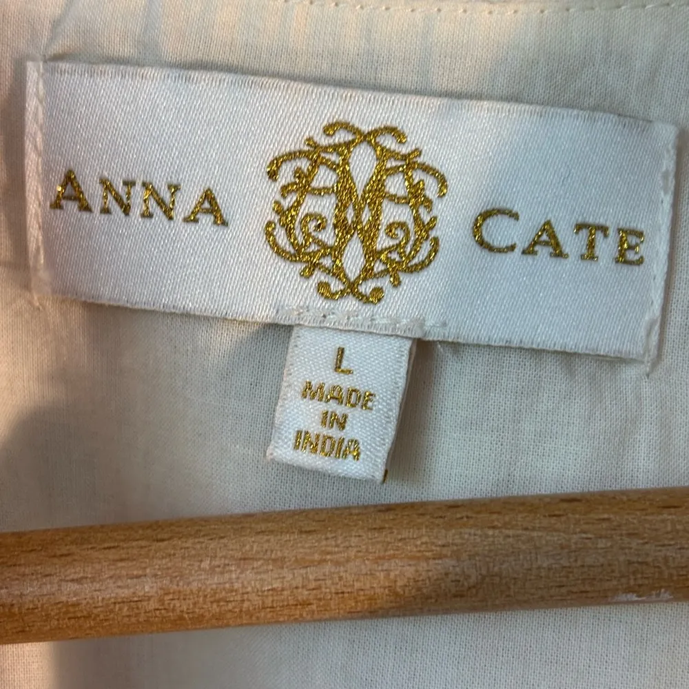 Anna Cate Dress Womens L Ivory Adele Cut Out Embroidery Boho Aztec Wedding White Size L - Image 4