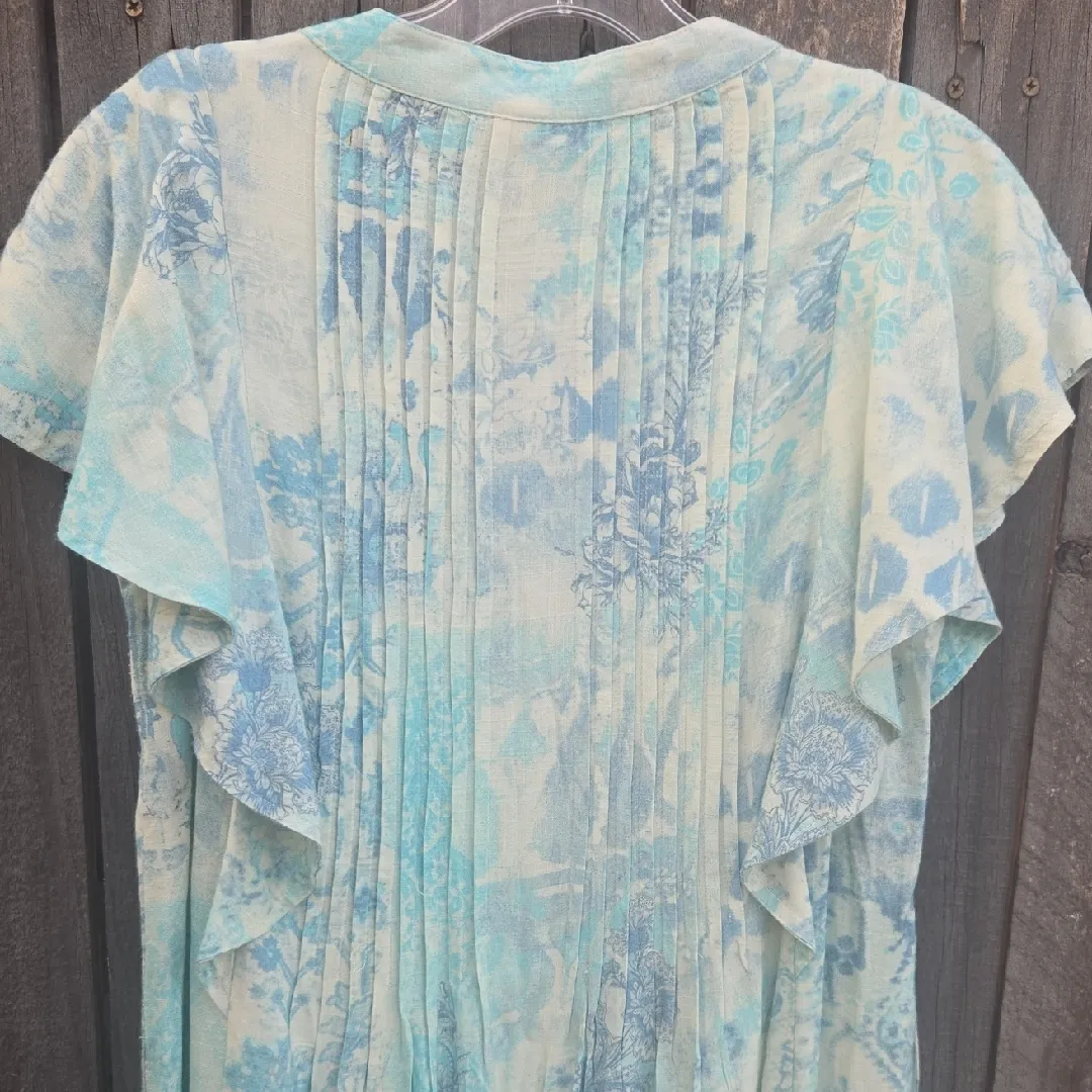 Tru Luxe Jeans Light Blue Patterned Maxi Dress Size XS - Image 7