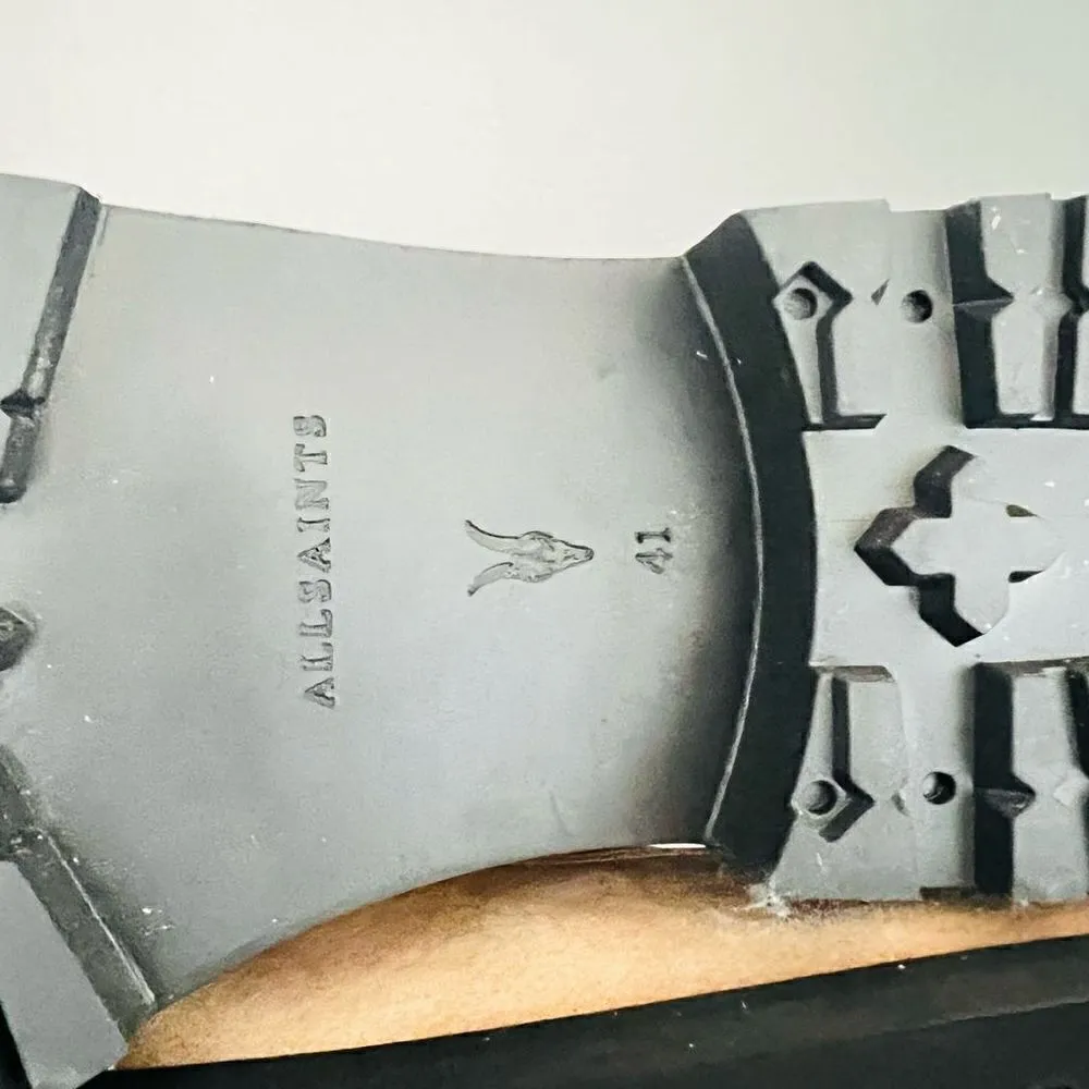 All Saints Paulina Suede Leather Buckle Moto Boot, Size 11, Brown/Tan, NWT - Image 12