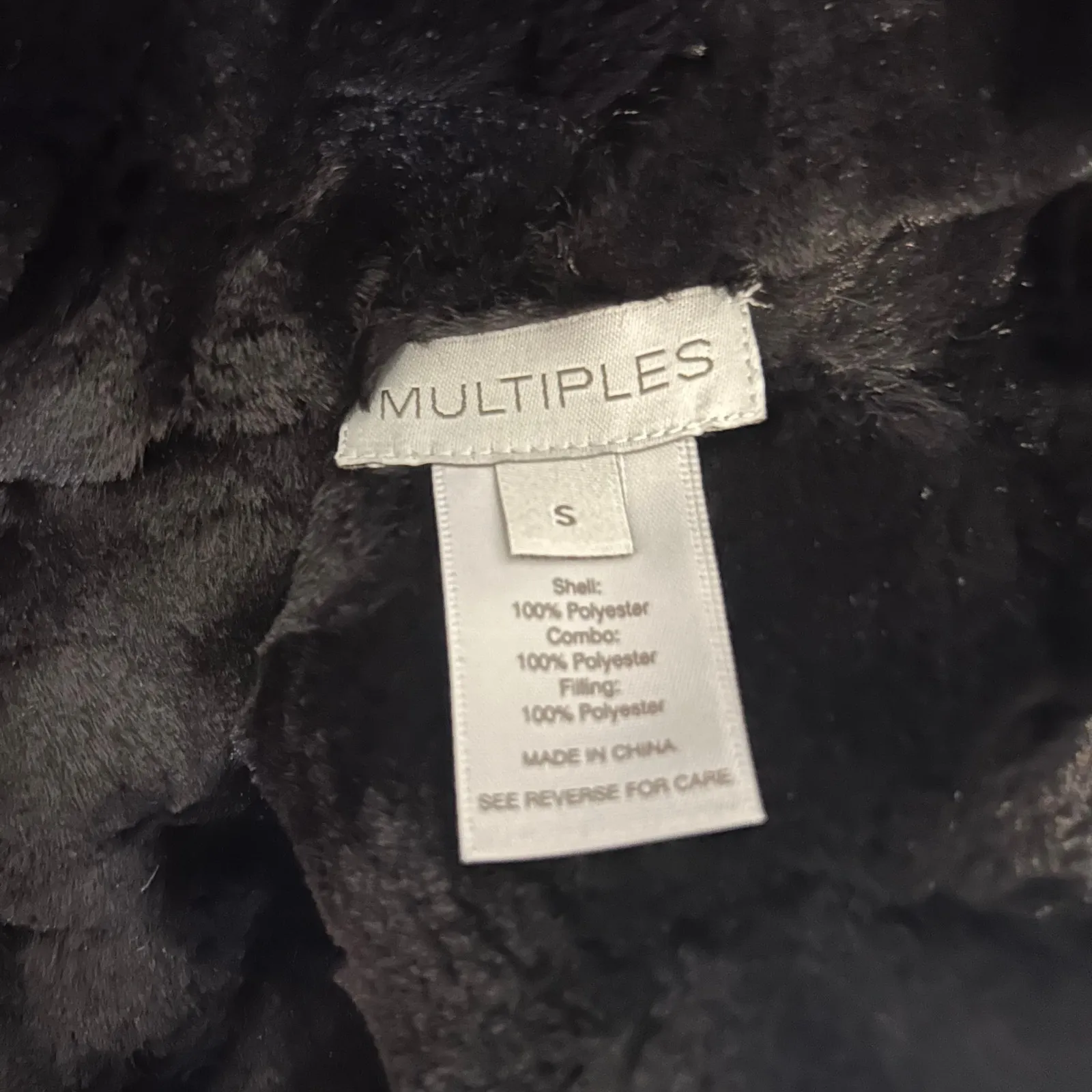 Vest Faux Fur Lined SM Black White Pockets Quilted Animal Print Multiples Hiking - Image 8