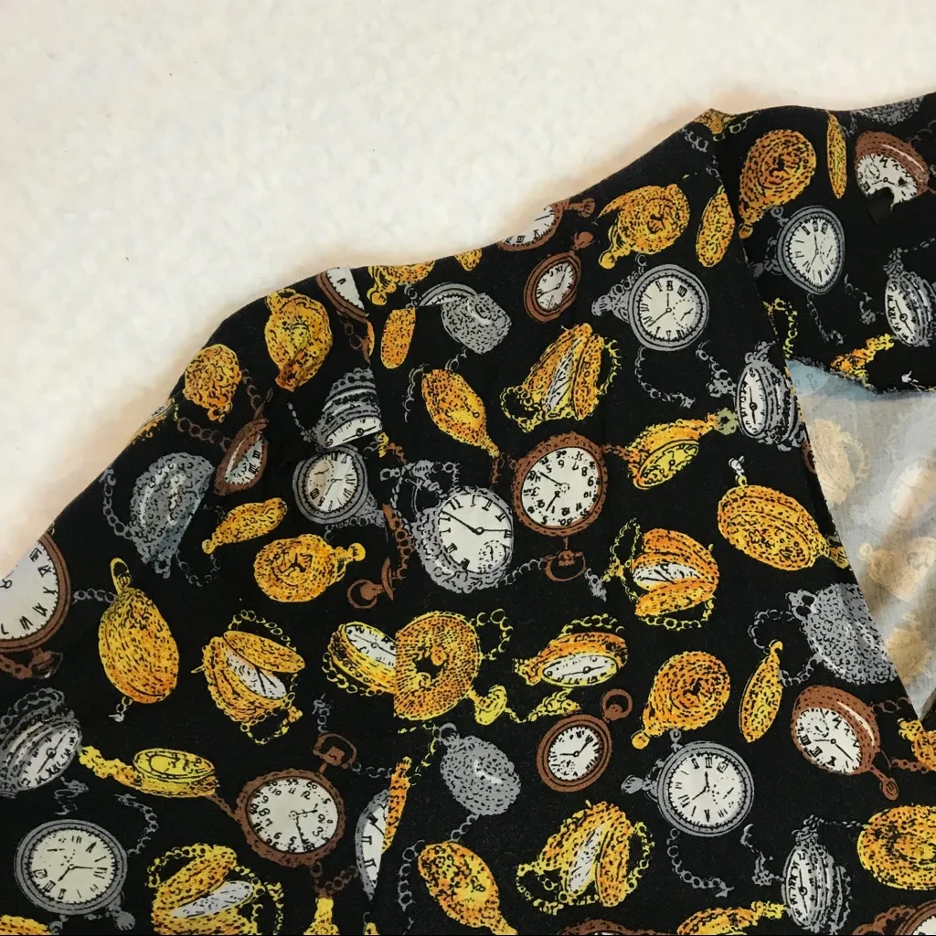 Vintage Blazer Quirky Clocks Alice‎ in Wonderland White Rabbit Halloween Costume Black Size M - Image 10