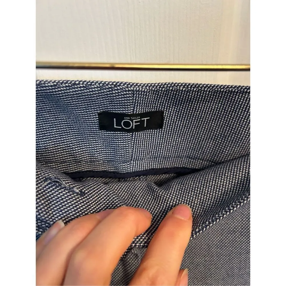 Loft long dress pants size 4 Marissa cut blue and white dress pants work pants - Image 3