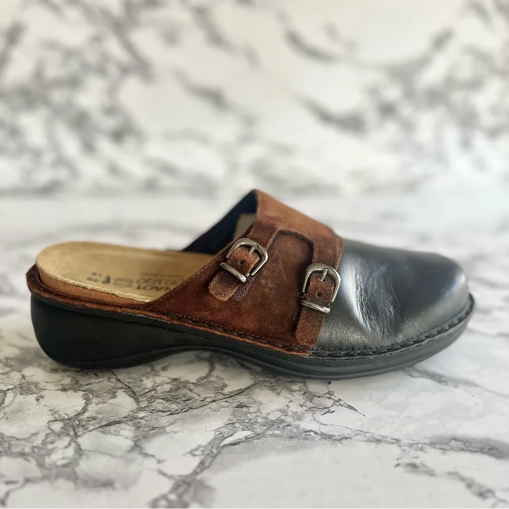 Naot Leilani Clogs Black Raven Suede Leather Slide On Mules Comfort Boho 8/EU 39 - Image 9