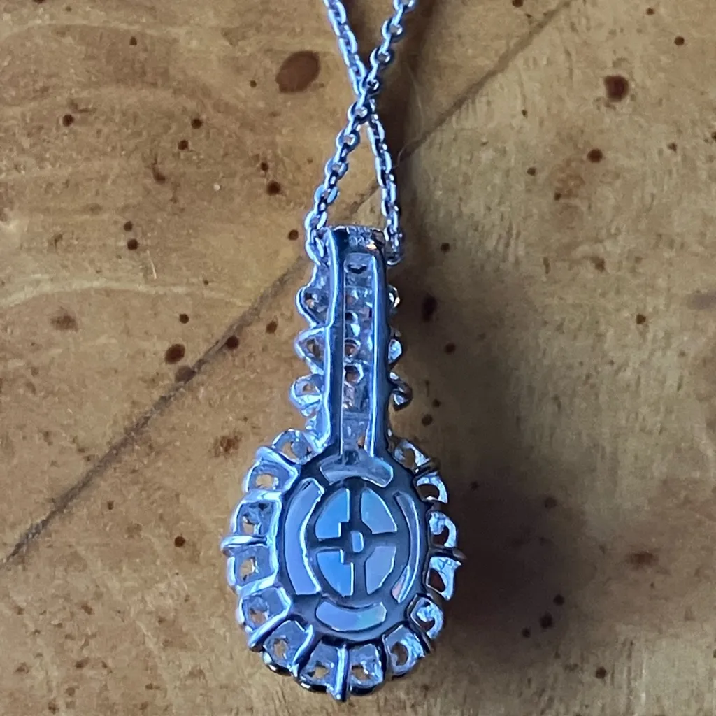 Natural Ethiopian Opal Rubellite Necklace Silver - Image 4