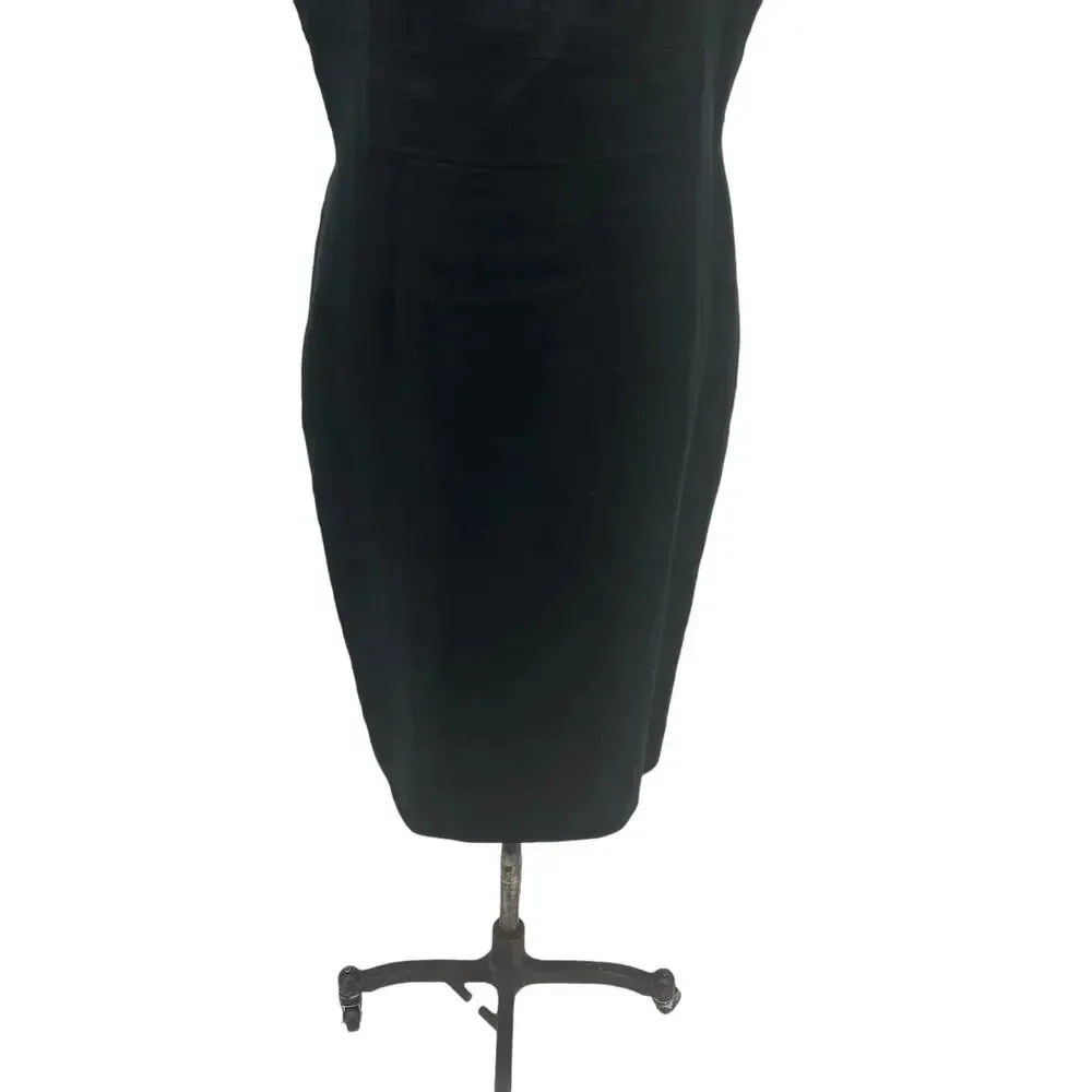 J.Crew Squareneck Sheath Dress in Stretch Linen Blend Black‎ Size 16T Tall Black - Image 5
