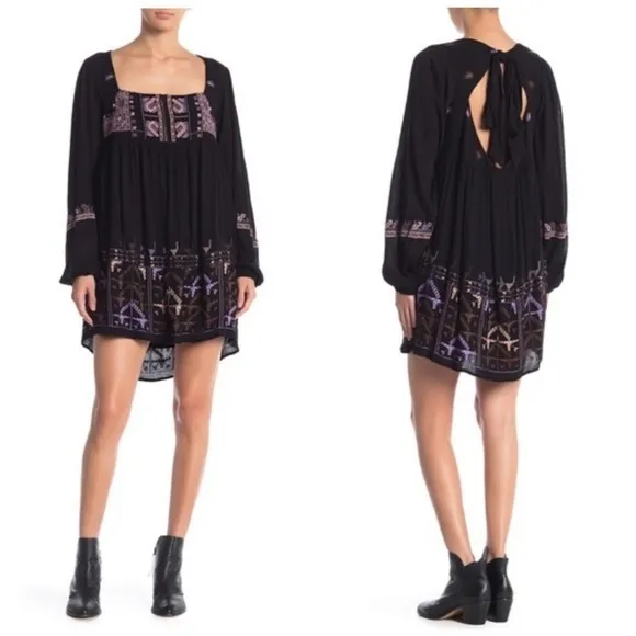 Free People Rhiannon Embroidered Babydoll Dress Women’s Size S Bohemian - Image 2