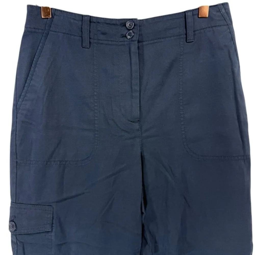 NWT Talbots‎ SuperSoft Cropped Cargo Pants Navy 6 - Image 8
