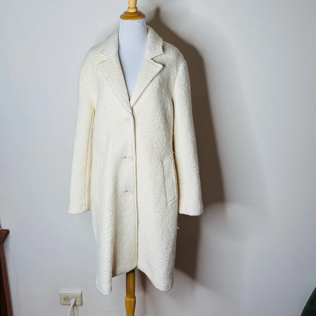 Abercrombie Ivory Wool Blend Dad Coat - Image 2