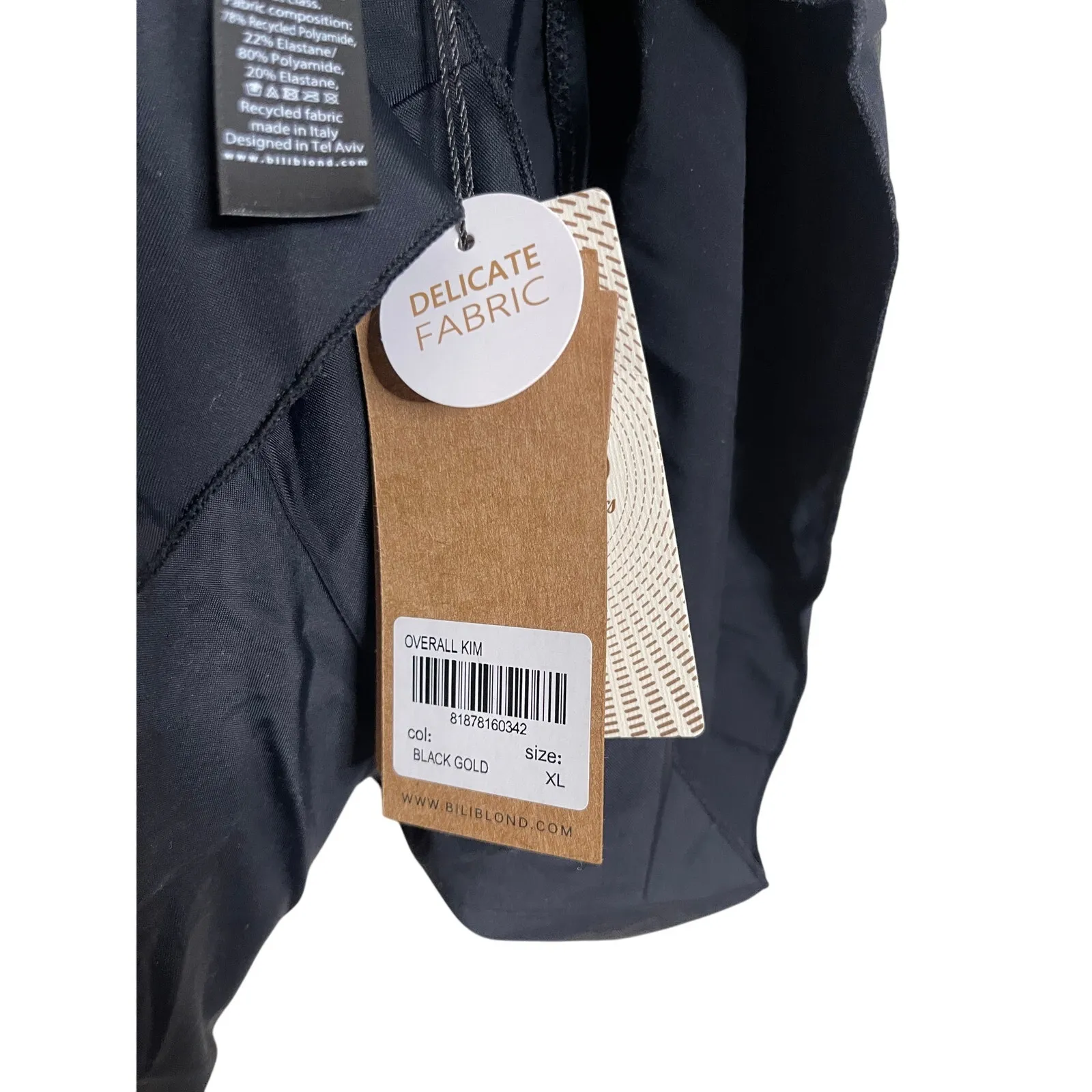 Biliblond Onepiece Overall Swim in Black Gold Womans XL NWT - Image 10