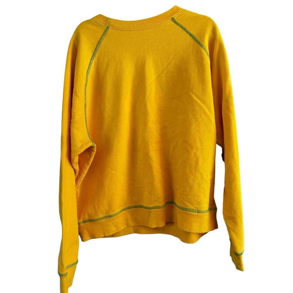 Made Some Souvenirs Yellow Relaxed Fit Crewneck Sweatshirt Women’s Large USA - Image 2