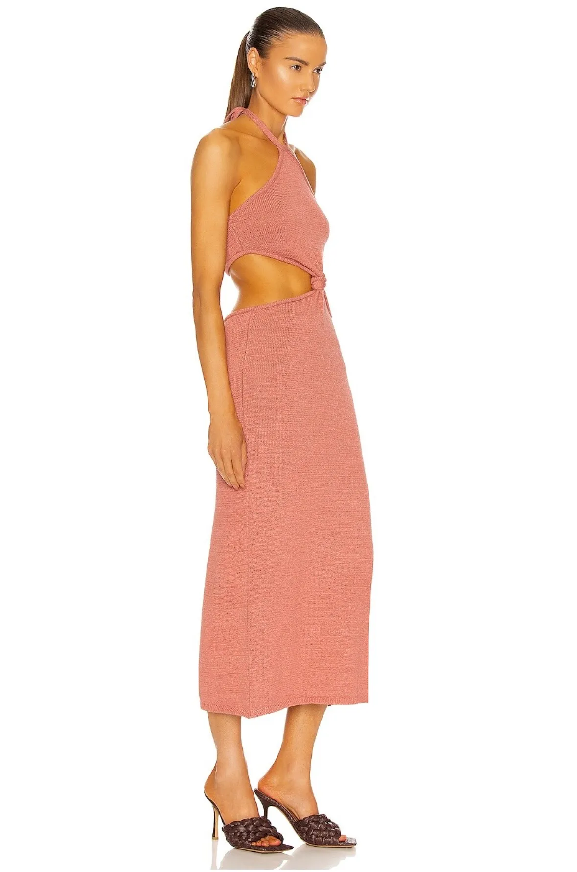Cult Gaia Cameron cutout halter knit midi dress in jaipur pink XS extra small - Image 9