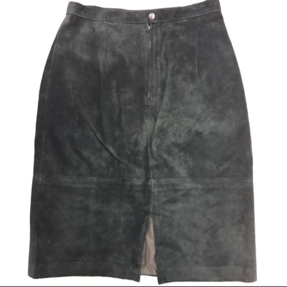 COMINT Leather Suede Pencil Forrest Skirt Green Size undefined - Image 6