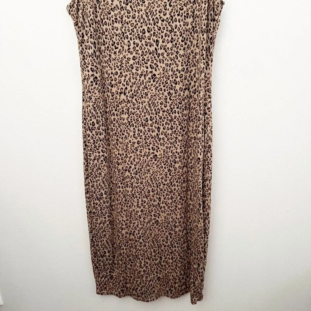 BAR III | Animal Cheetah Print Bodycon Midi Dress Black Brown Tan | Size XL - Image 3