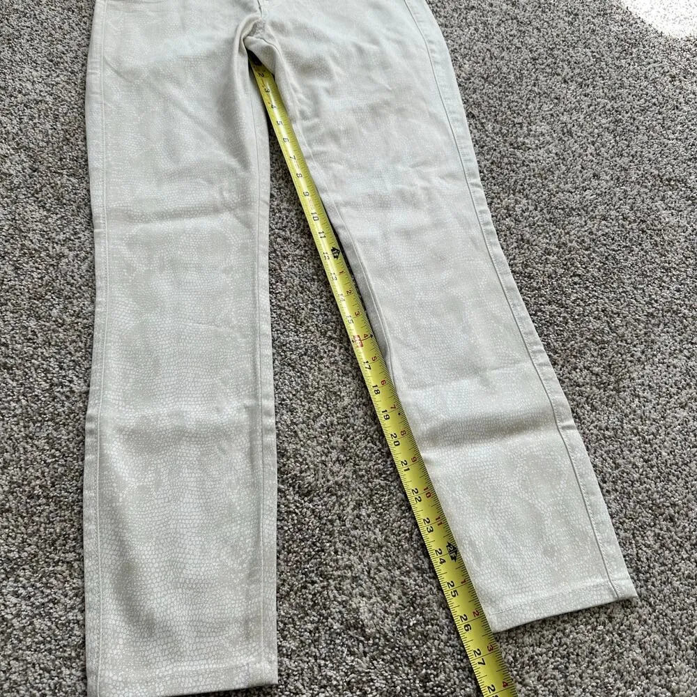 Rich & Skinny cream and tan snakeskin skinny jeans size 26 - Image 9