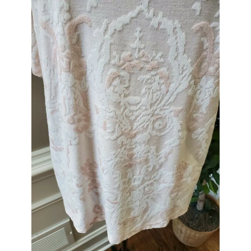 Rose+Olive Women's Pink Floral Rayon Round Neck Half Sleeve Casual Shirt Size L - Image 3