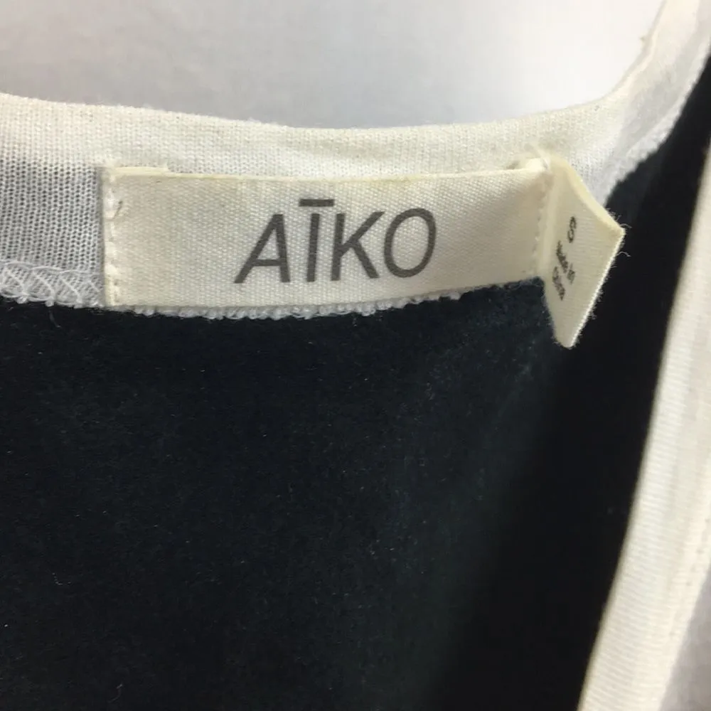 AIKO Black & Ivory Leather Trim Tank Top S - Image 10