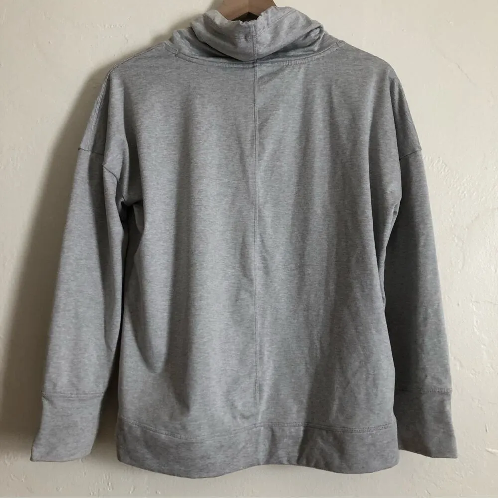 Apana Athletic Activewear Gray Drawstring Cowl Neck Pullover Sweatshirt Sweater - Image 6