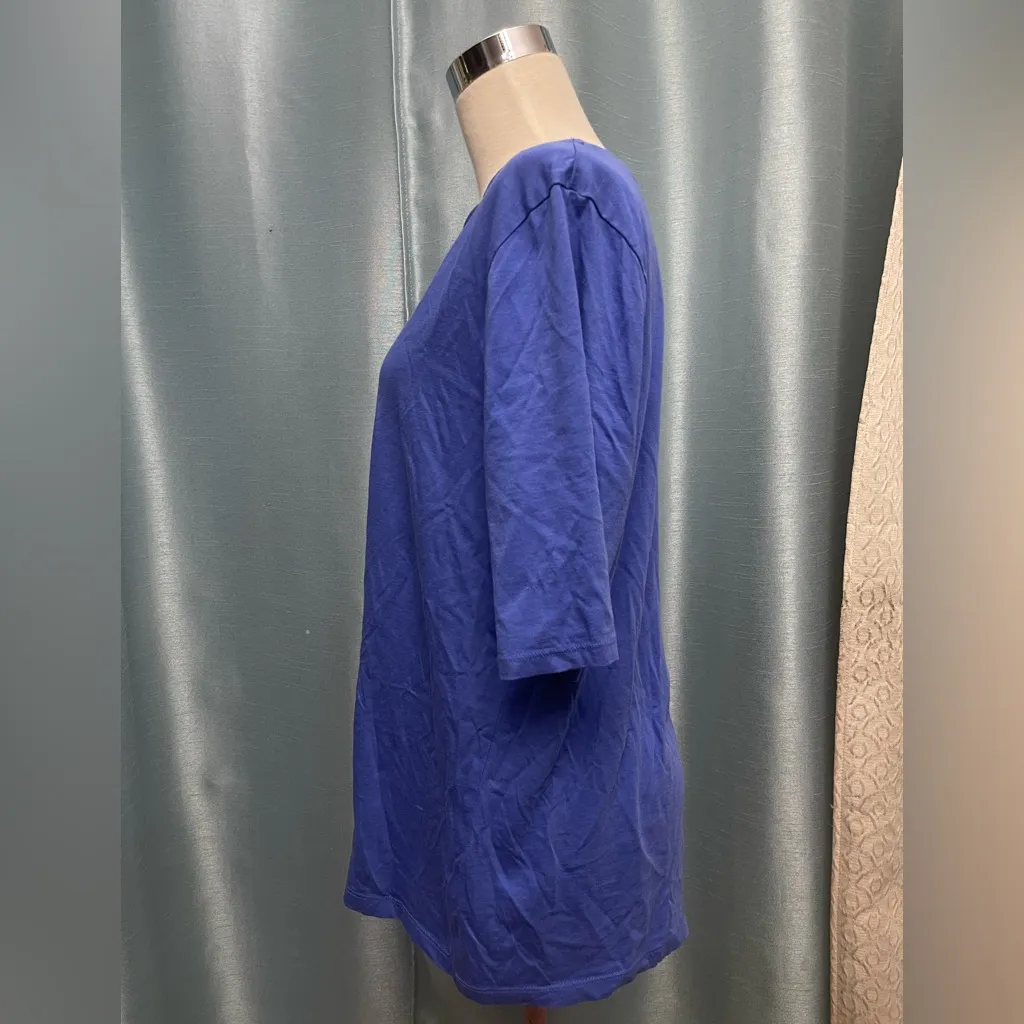 Talbots Royal Blue Scalloped Neck Tee - Image 2