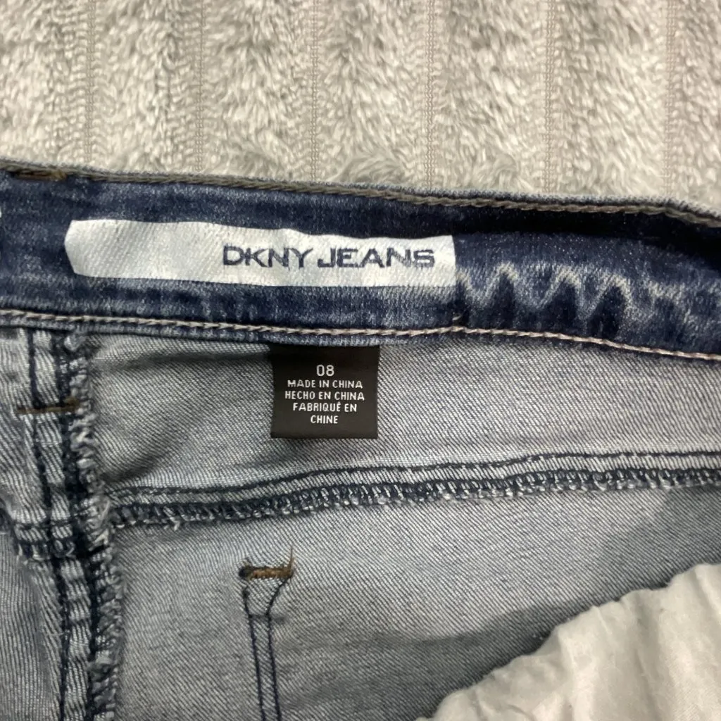 DKNY Jeans Womens 8 Ave B Slim Boot Mid Rise Distressed Blue Denim Stretch 32x32 - Image 4