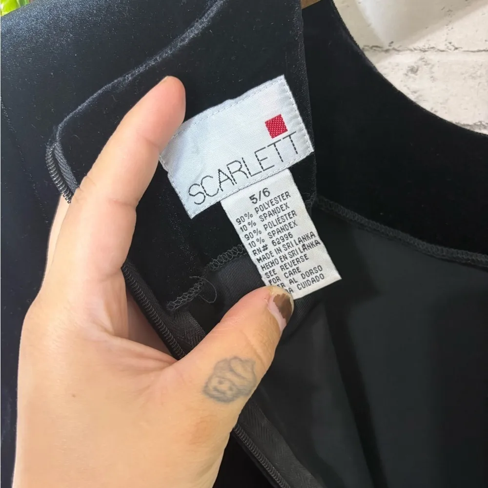 Vintage Black Velvet Waist Chain Whimsigoth Witchy Maxi Dress Size 6 - Image 3