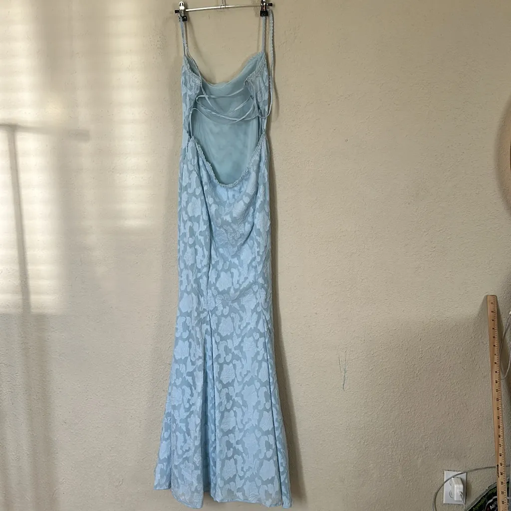 HOUSE OF CB‎ 'Joan' Bluebell Lace Up Back Maxi Dress NWOT Size L - Image 6