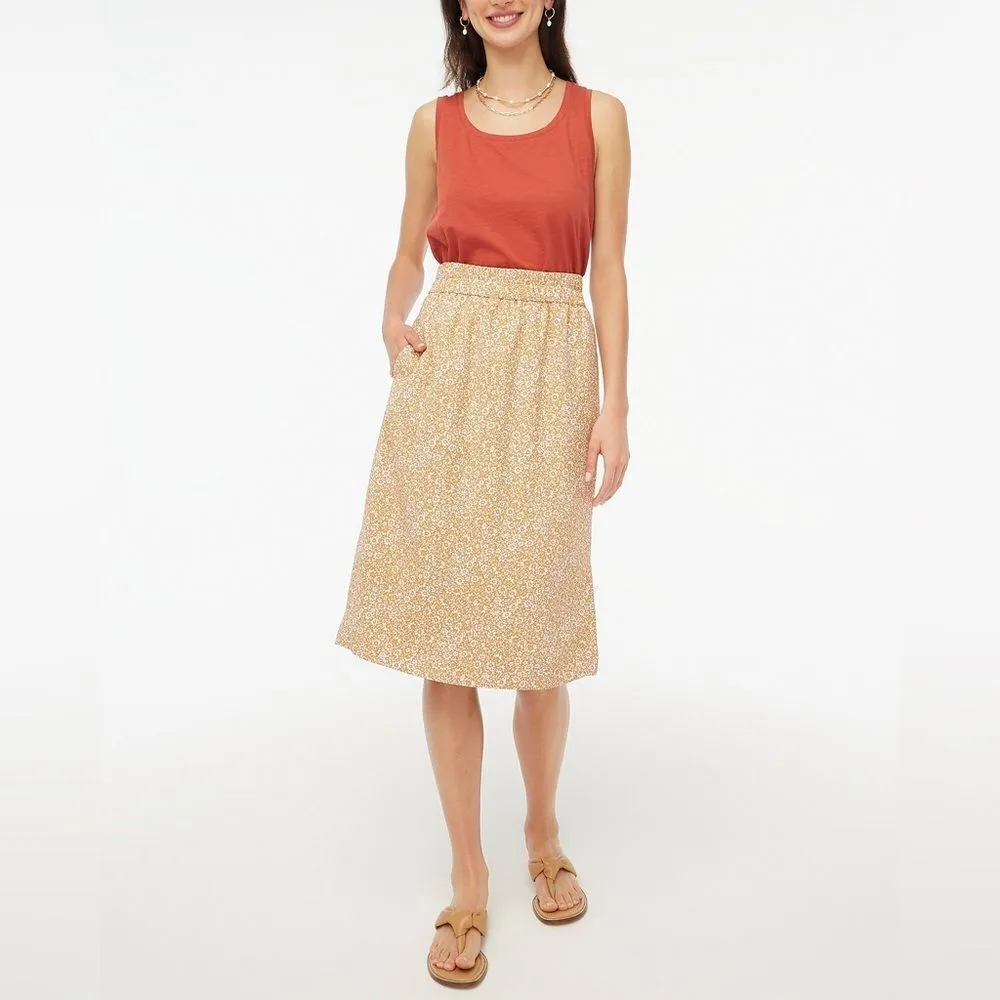 NEW J. Crew Pull-On Skirt in Geranium Ivory Floral Print Size XL - Image 5