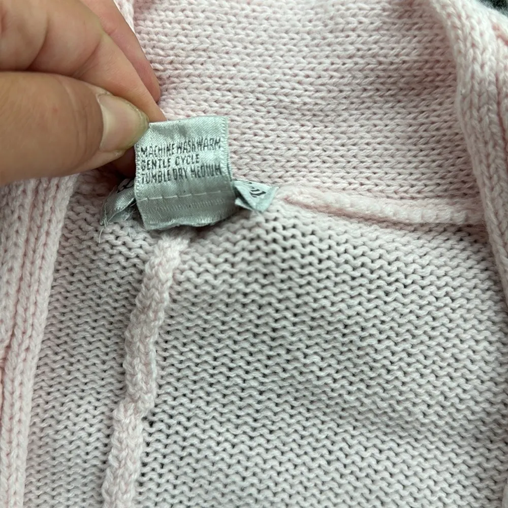 Vintage Dana Ashley Cable Knit Cardigan Pink Medium - Image 4