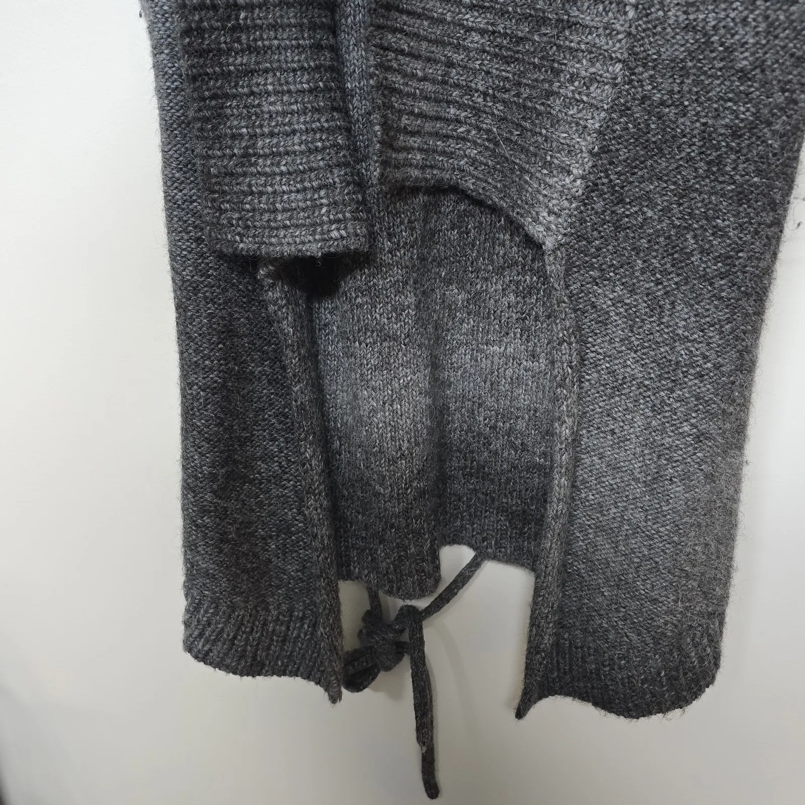 Pringle 1815 Scotland Alpaca Merino Wool Gray Belted Shawl Collar Sweater Vest S - Image 4