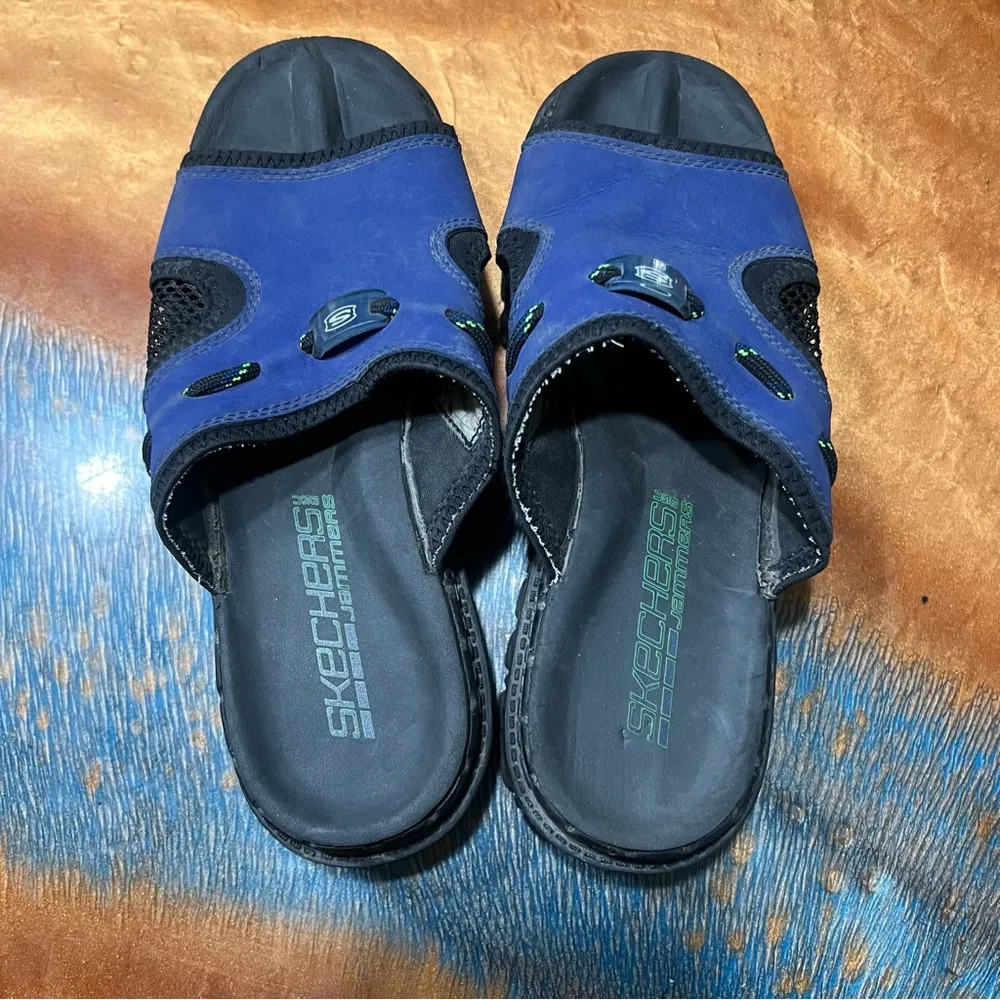 Skechers Jammers Sandals Sz 6 Blue Black Platform Slides Chunky 90s Y2K slides - Image 11