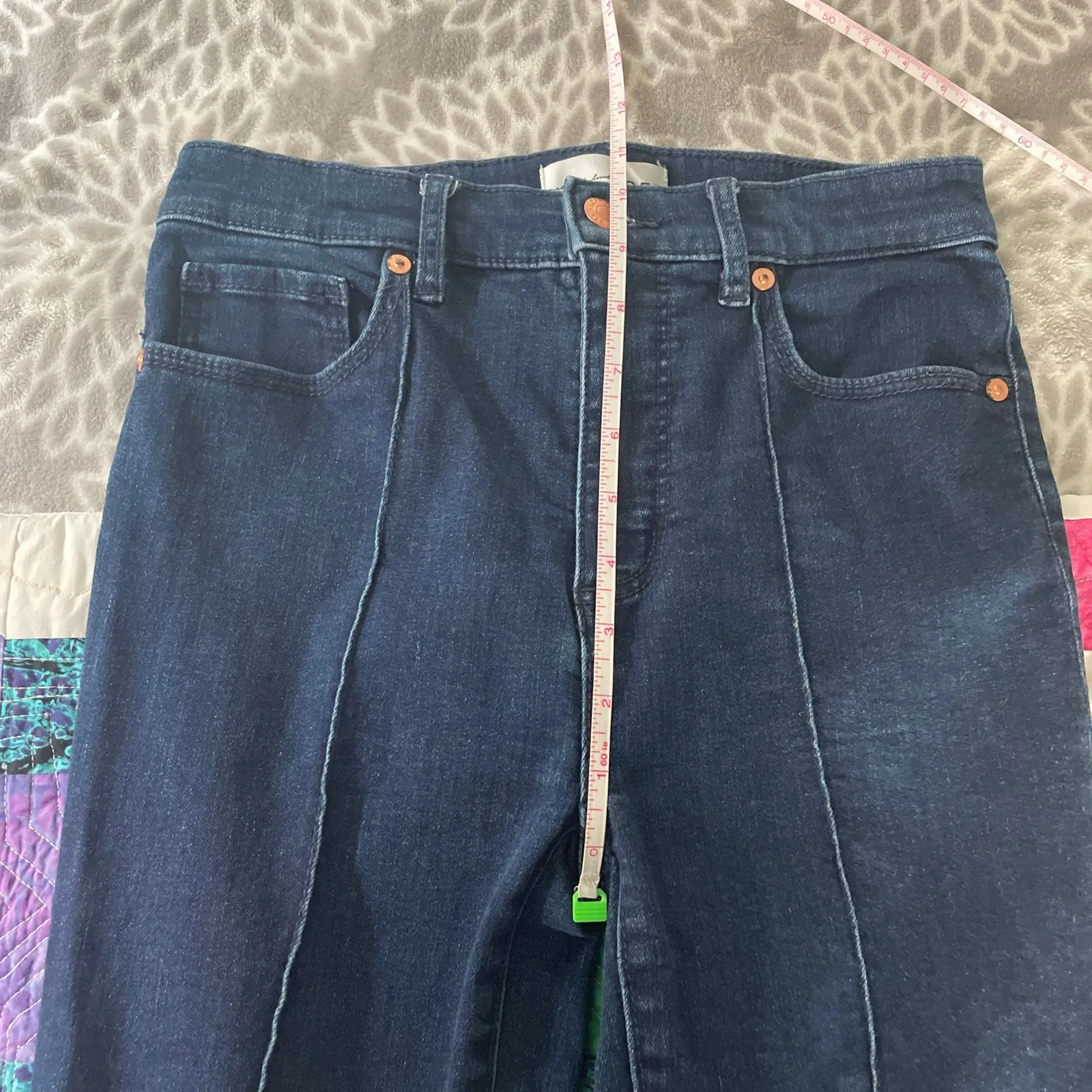 LOFT The Kick Crop Jeans Womens size 24 Dark Wash Denim Everyday High Rise - Image 6