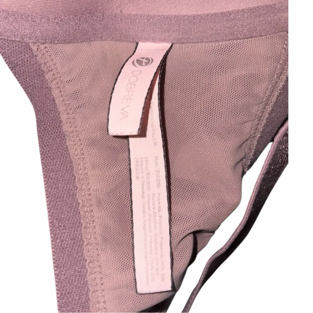 Elegant Lace Padded in Soft Mauve Front Closure Bra Size 40D Push Up Pink - Image 2