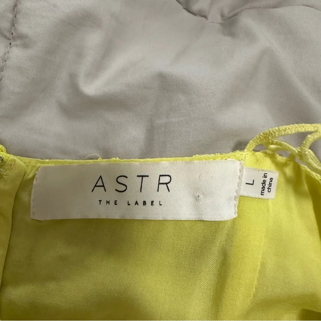 Astr The Label Joey Sleeveless Lace Bow Tie Short Mini Dress Size Large Yellow - Image 6