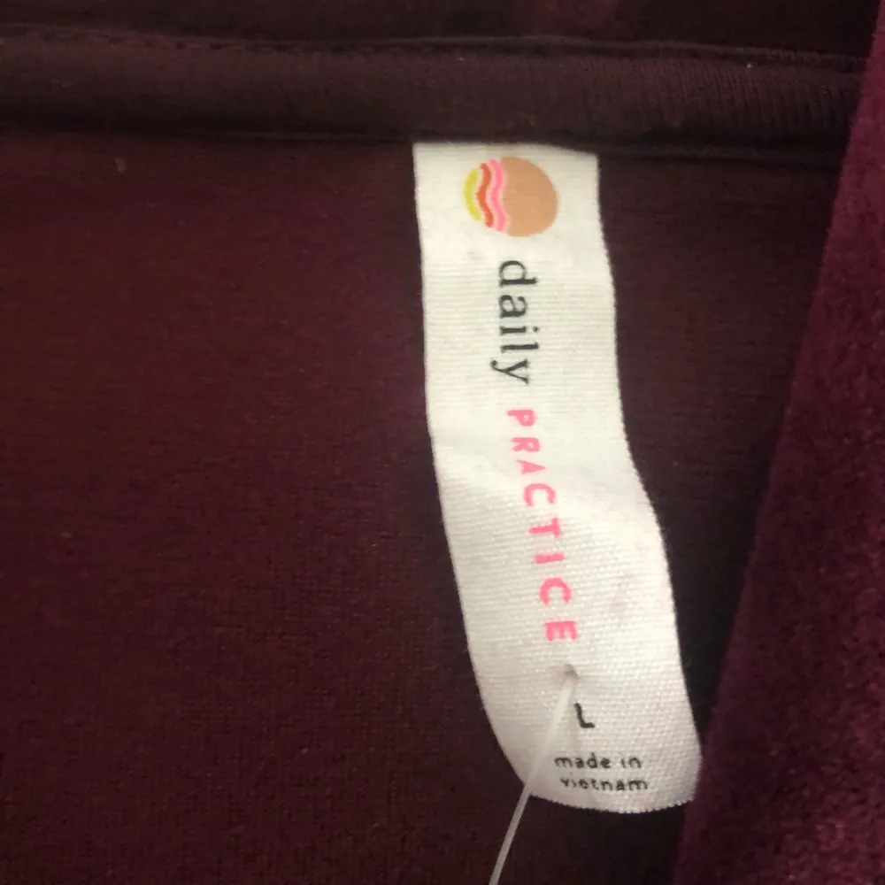 Anthropologie Daily Practice Plum Purple Velour Hoodie Sweatshirt NEW - Image 5