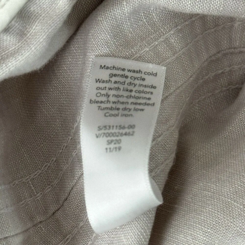 Athleta Pants Womens 10 Tan Camo Cabo Tide Linen Jogger Travel Lounge Athleisure - Image 8