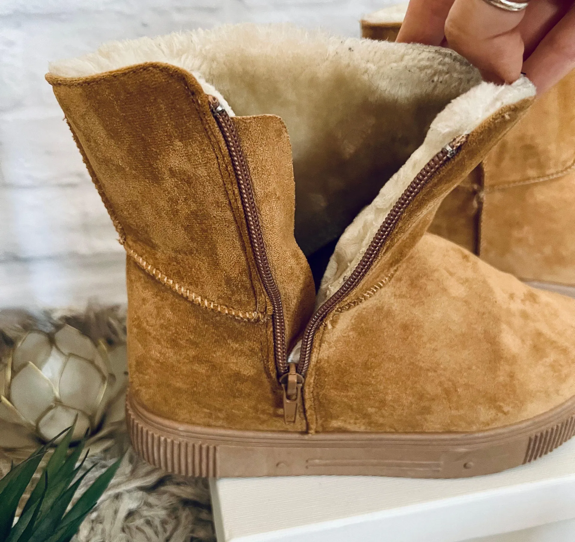 Faux Suede Boots - Image 7