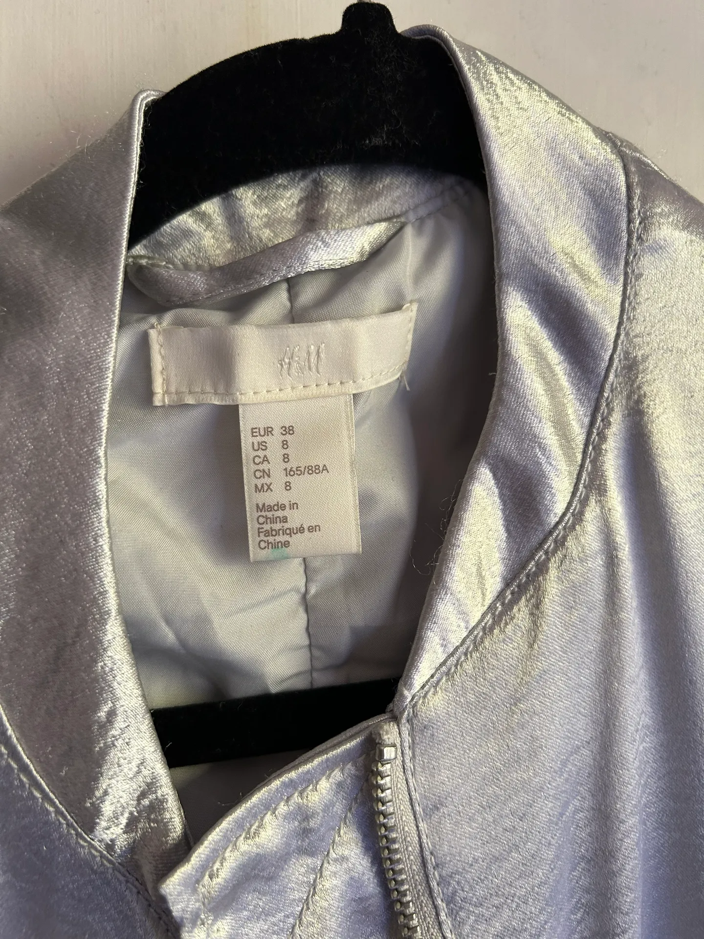 Silver Satin Bomber Jacket  - Image 3