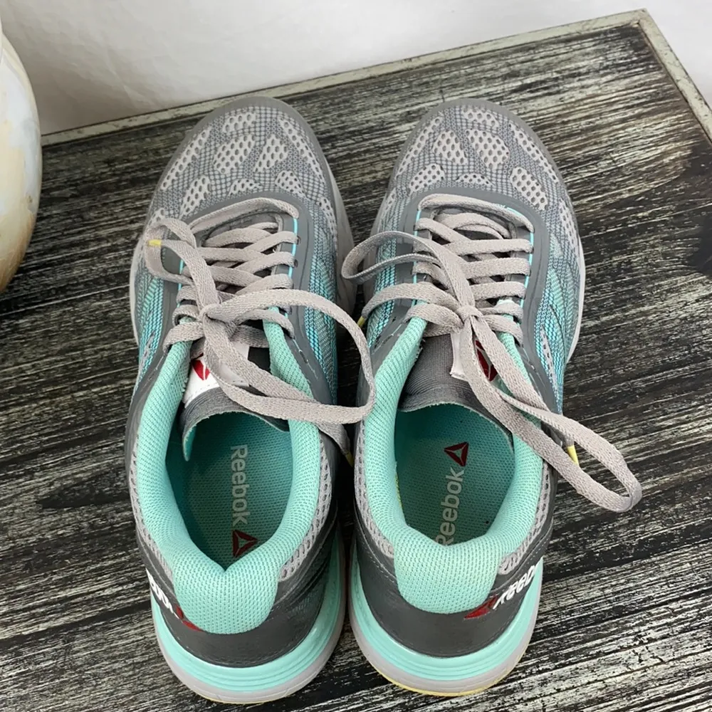 Reebok PlayDry Turn Zone Blue & Silver Athletic Sport Shoes 6 - Image 4