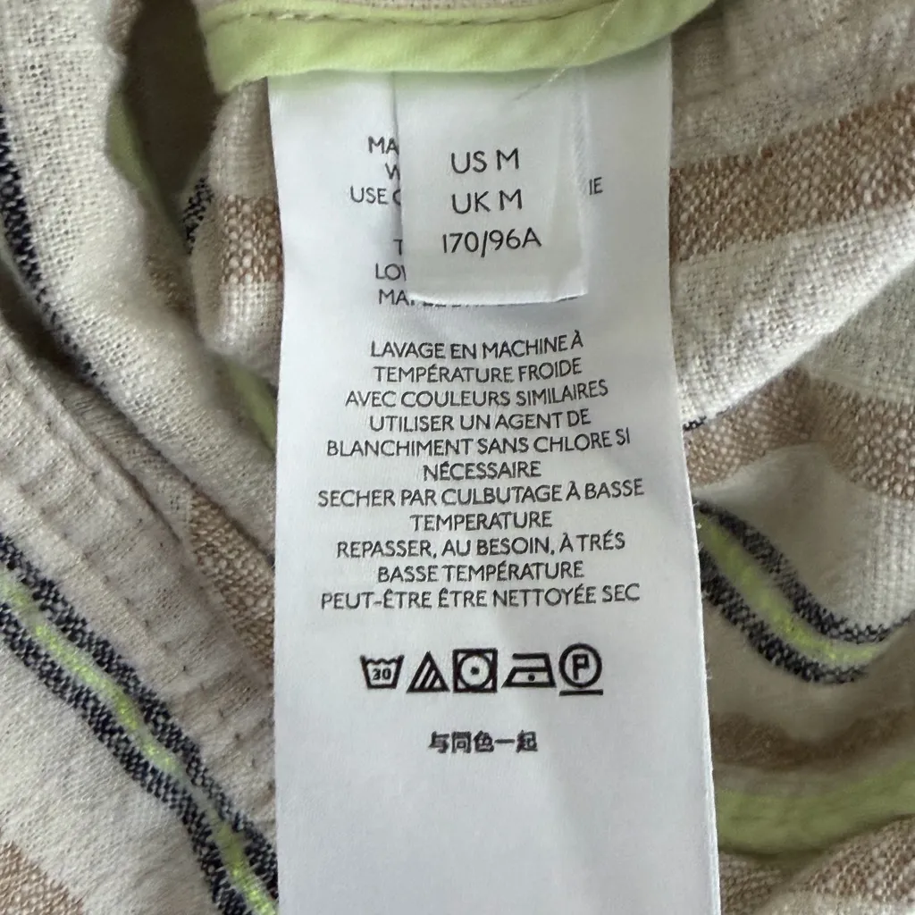 Maeve by Anthropologie Women’s Textured Cotton Stripe Blazer Jacket Relaxed Sz M - Image 9