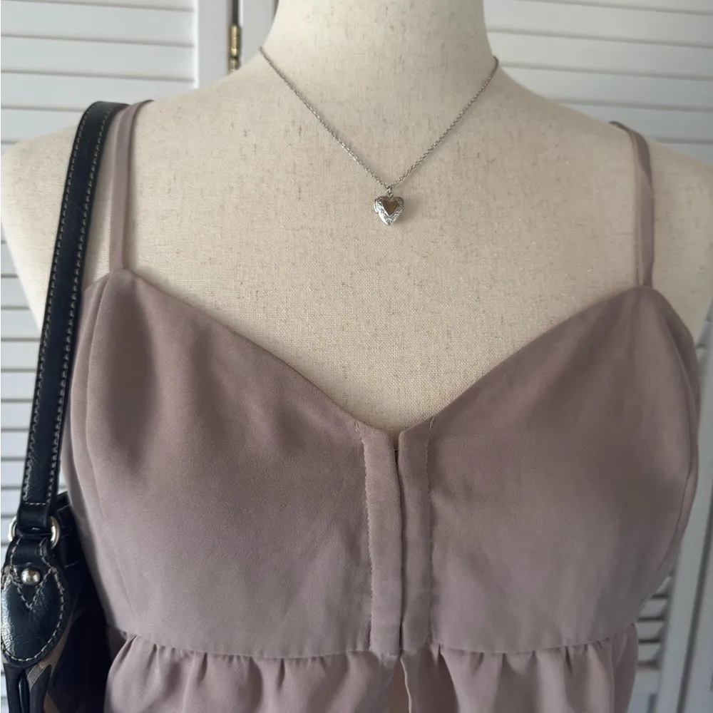 Kendall and Kylie Beige Tummy Peek Tank Top Blouse - Image 2