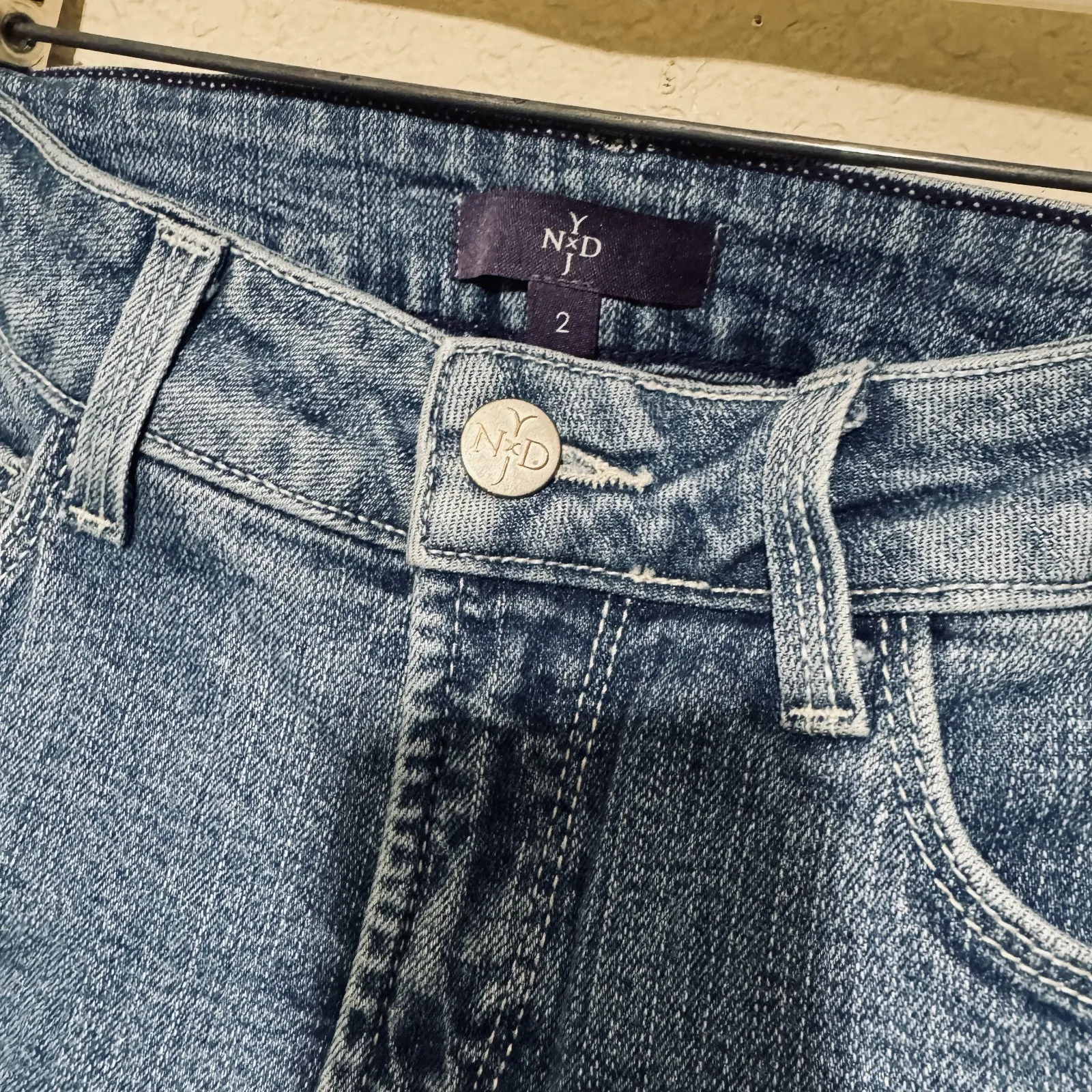 NYDJ Womens Jeans Denim Not Your Daughter's straight leg 2 lift tuck rhinestones - Image 5