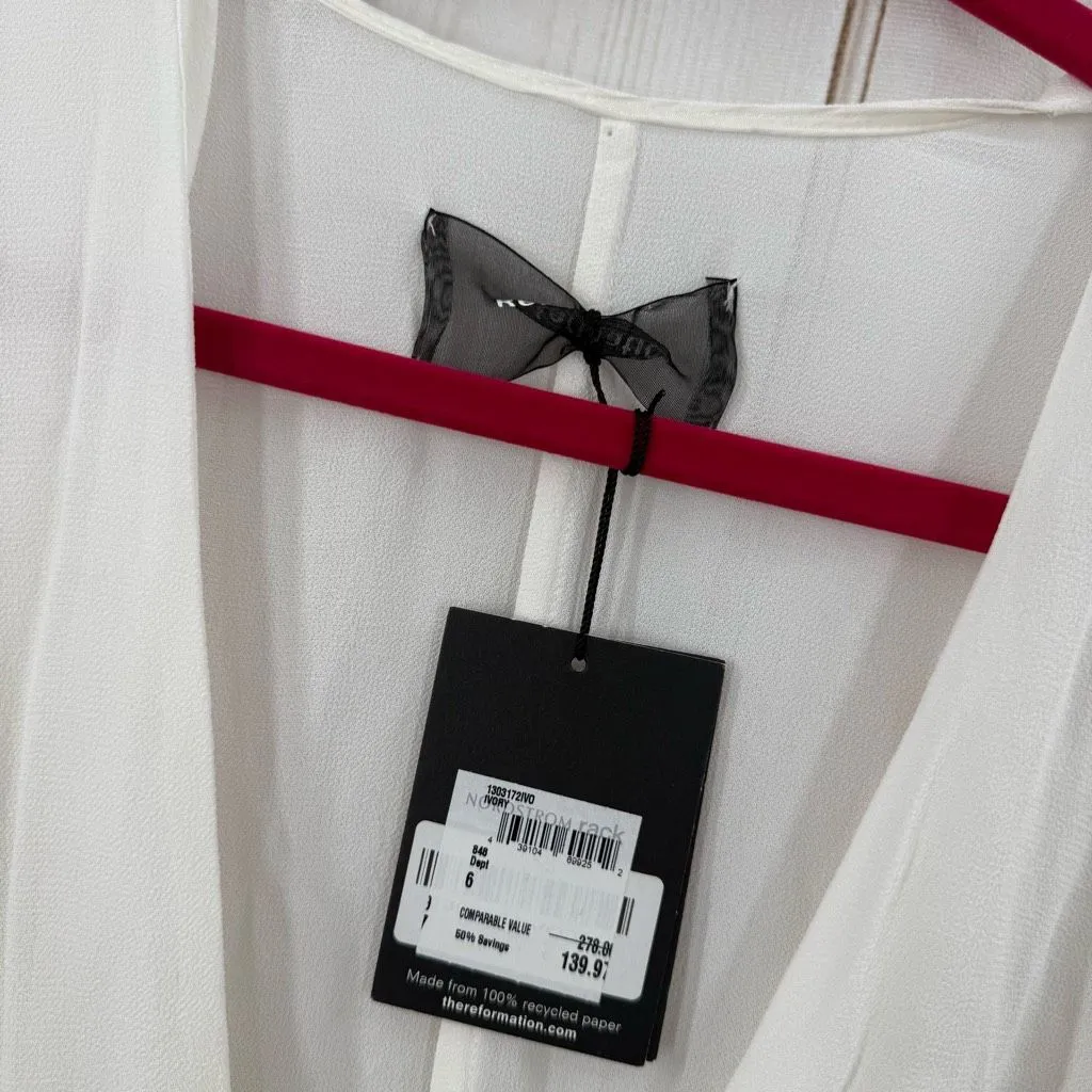 Reformation Women’s 6 White Vice Wide Leg Jumpsuit New - Image 3