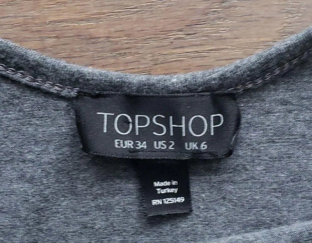 Topshop Gray Fishnet Spandex Sleeveless Bodycon Dress Size 2 - Image 12