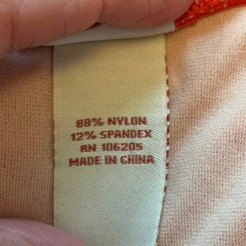 Sundance Size S Swimsuit Bathing Suit One Piece Orange Halter Neck Tassel Tie - Image 4