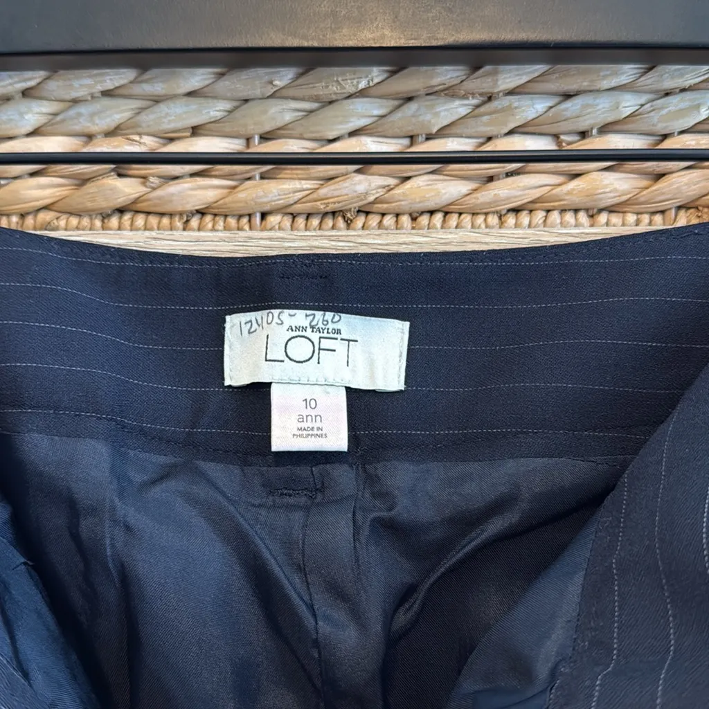 Ann Taylor LOFT Mid-Rise Ann Wool Pinstripe Woven Career Dress Pant Trouser, 10 - Image 7
