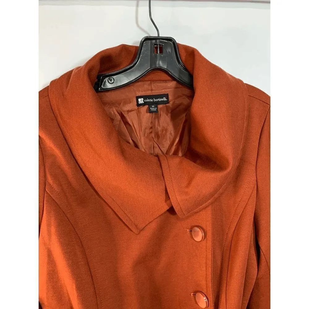 Valerie Bertinelli Womens Tie Waist Shawl Collar Jacket Orange Size Medium - Image 10