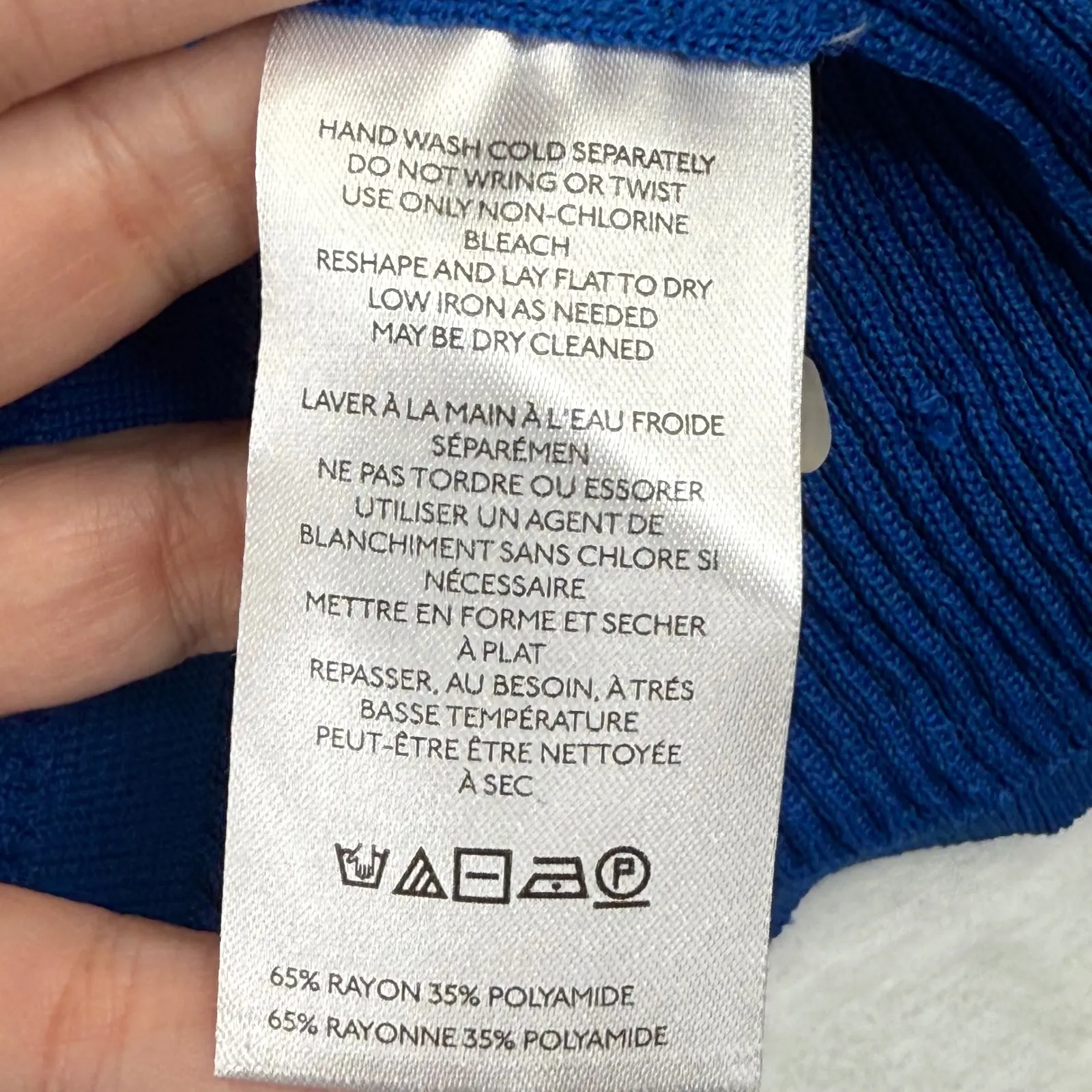 PILCRO Women's Royal Blue‎ Ribbed Twist Front Sleeveless Tank Top XL - Image 6