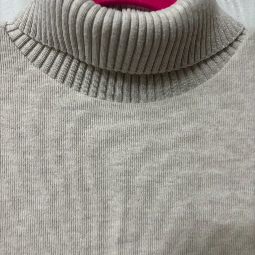 ZARA  Ribbed Cream Turtleneck Top - Image 4