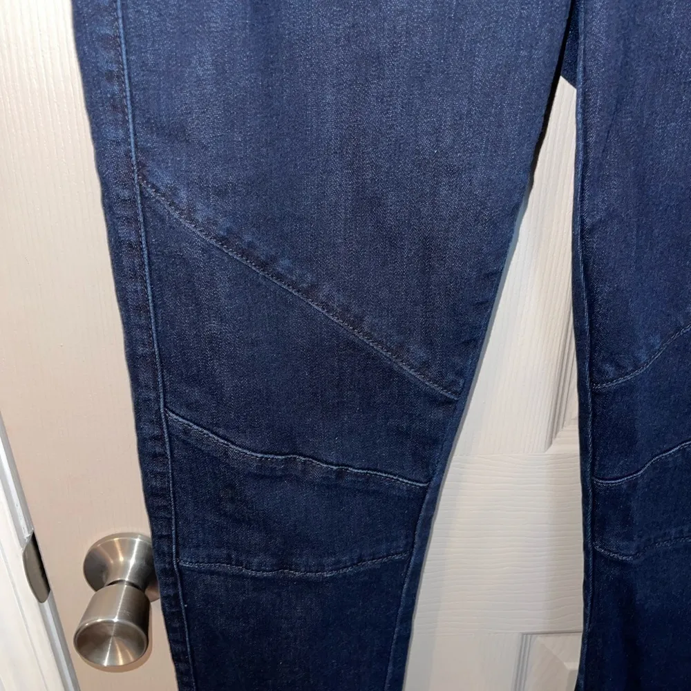 Bcbgmaxazria Myles Moto Denim Leggings sz L Pull on Skinny Fit Stretch Pants - Image 2